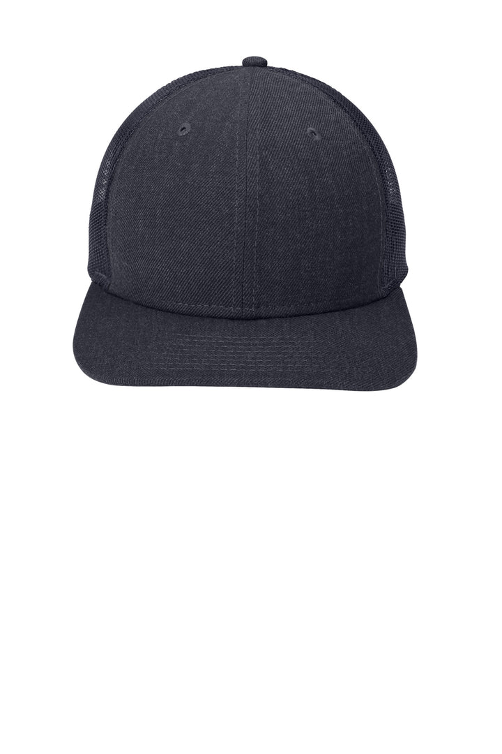 New Era   Snapback Low Profile Trucker Cap   NE207 — Heather Navy/ Navy — front
