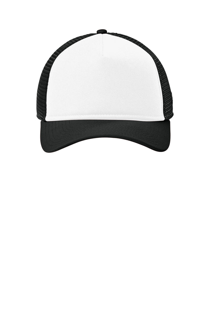 New Era A-Frame Snapback Mesh Back Cap NE212 — Flag White/ Black/ Black — front