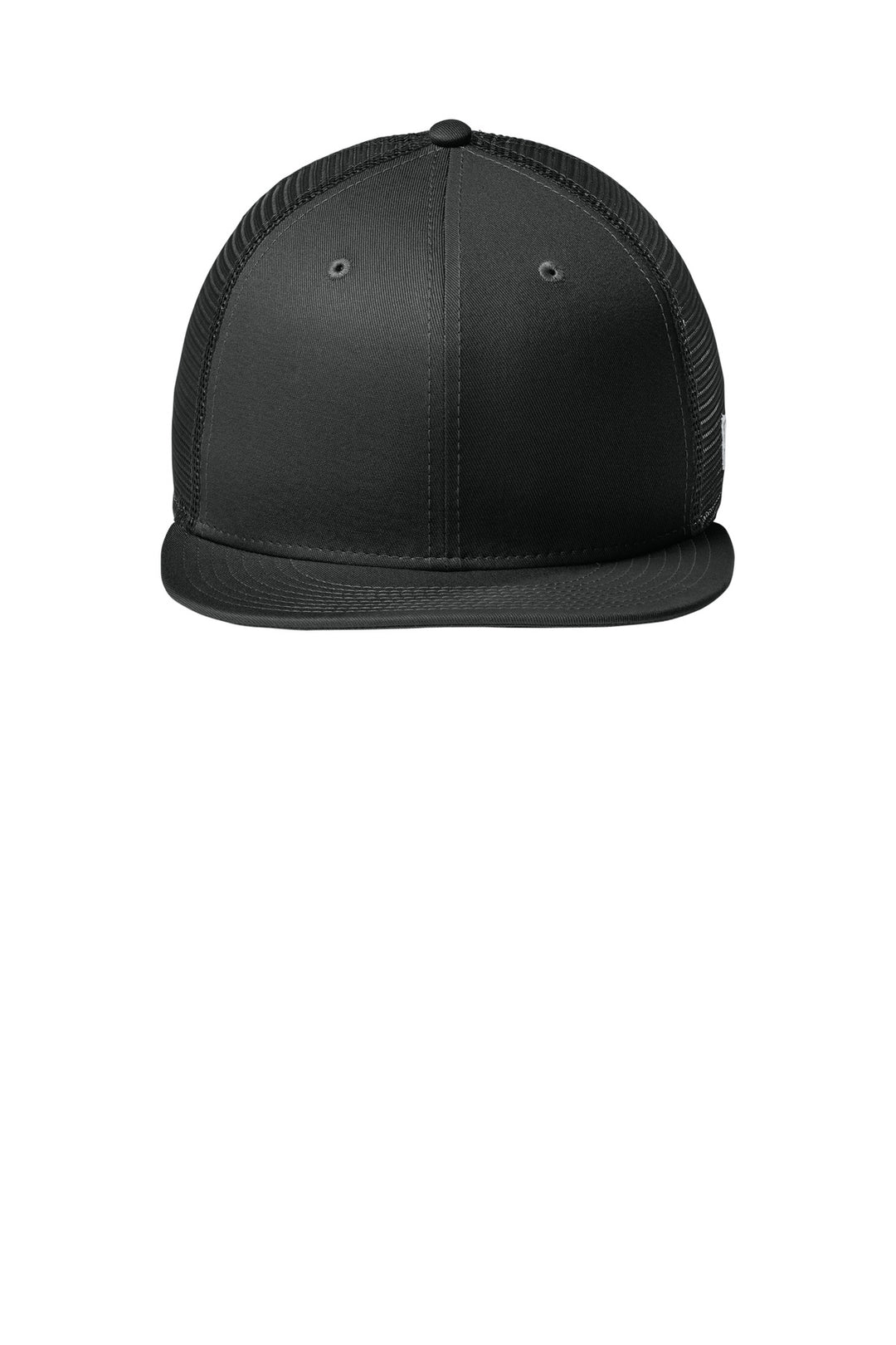 New Era Standard Fit Snapback Trucker Cap NE4030 — Flag Black/ Black — front