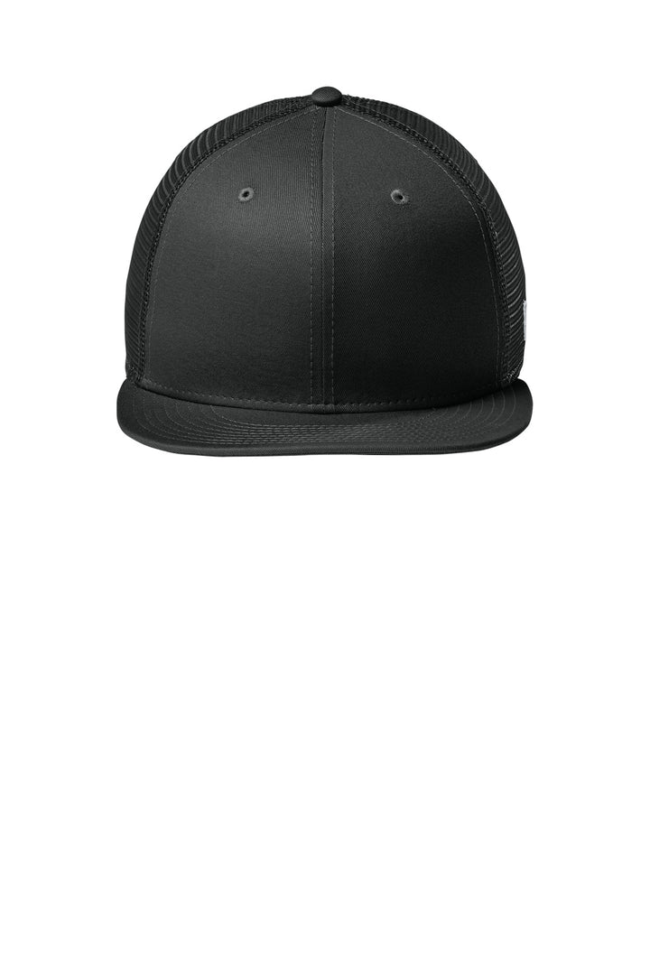 New Era Standard Fit Snapback Trucker Cap NE4030 — Flag Black/ Black — front