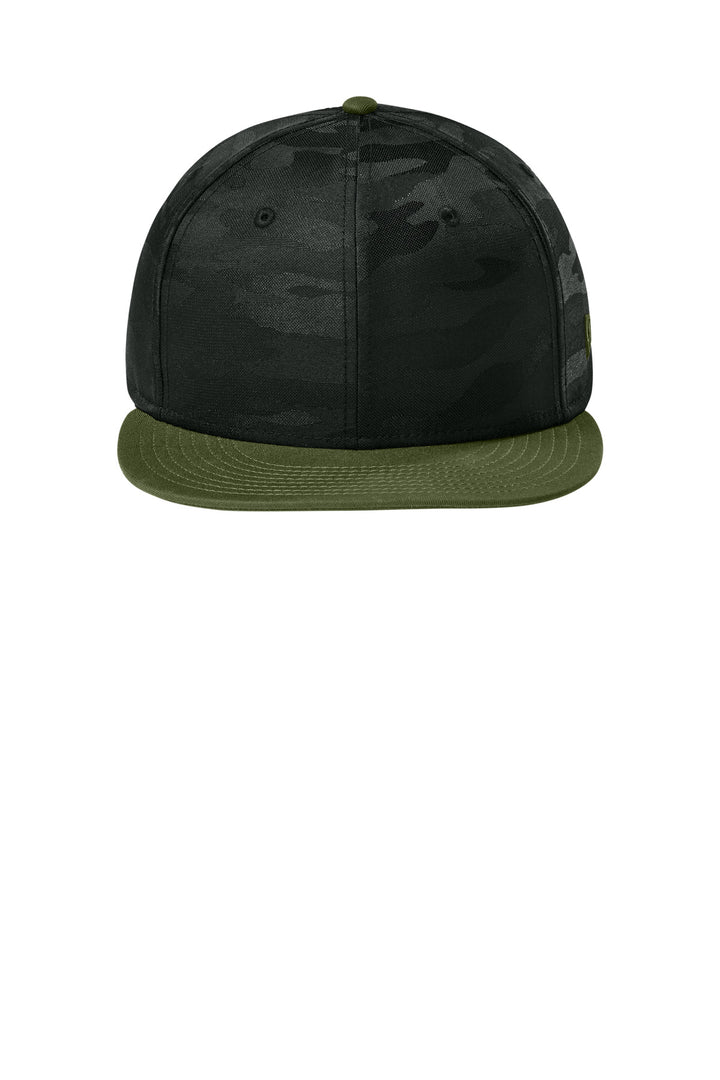 New Era  Camo Flat Bill Snapback Cap NE407 — Flag Army/ Black Camo — front