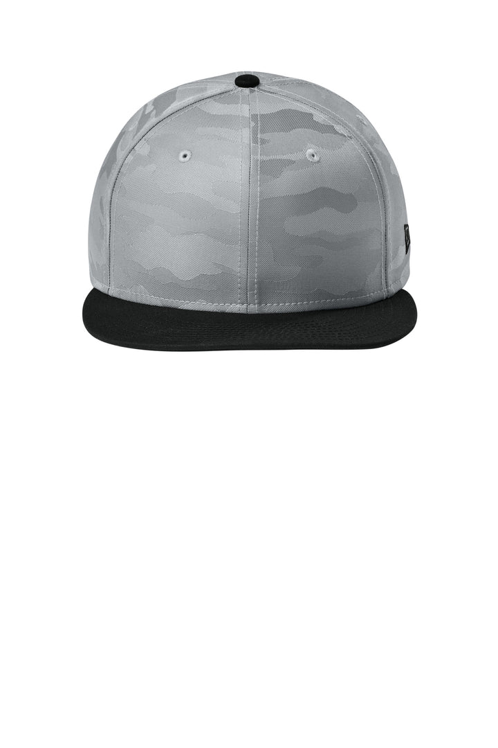 New Era  Camo Flat Bill Snapback Cap NE407 — Flag Black/ Rainstorm Grey Camo — front