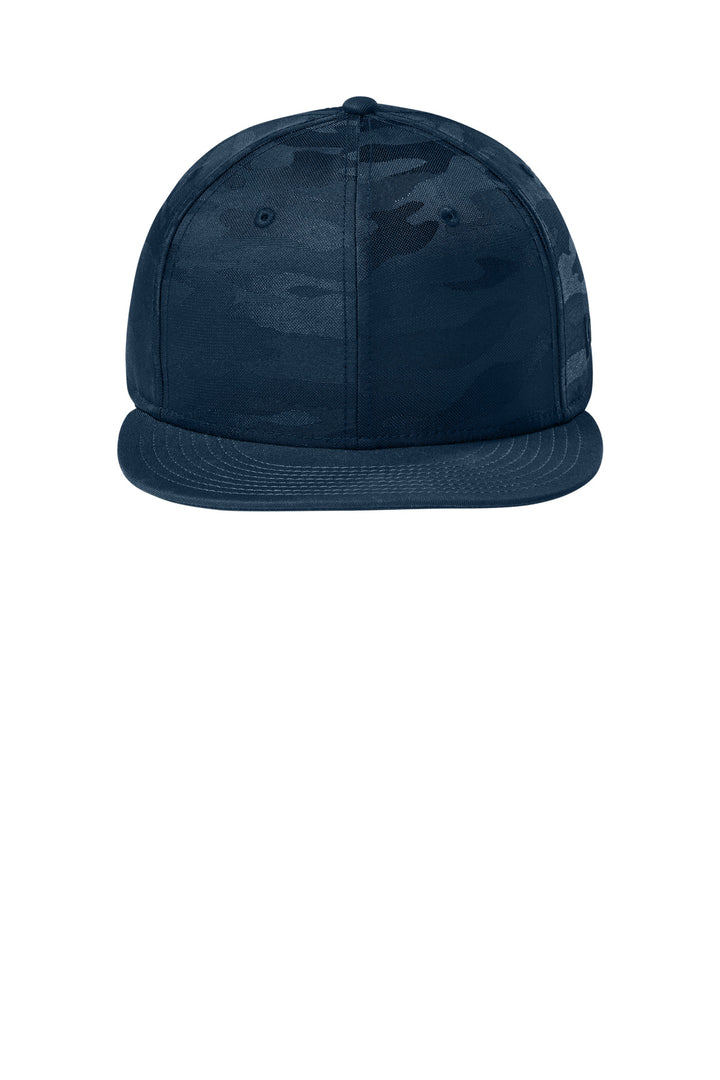 New Era  Camo Flat Bill Snapback Cap NE407 — Flag Deep Navy/ Deep Navy Camo — front