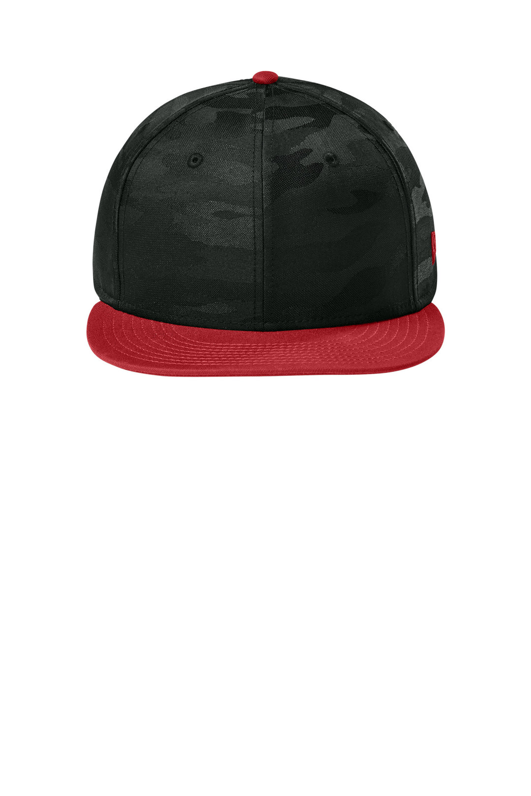 New Era  Camo Flat Bill Snapback Cap NE407 — Flag Scarlet/ Black Camo — front