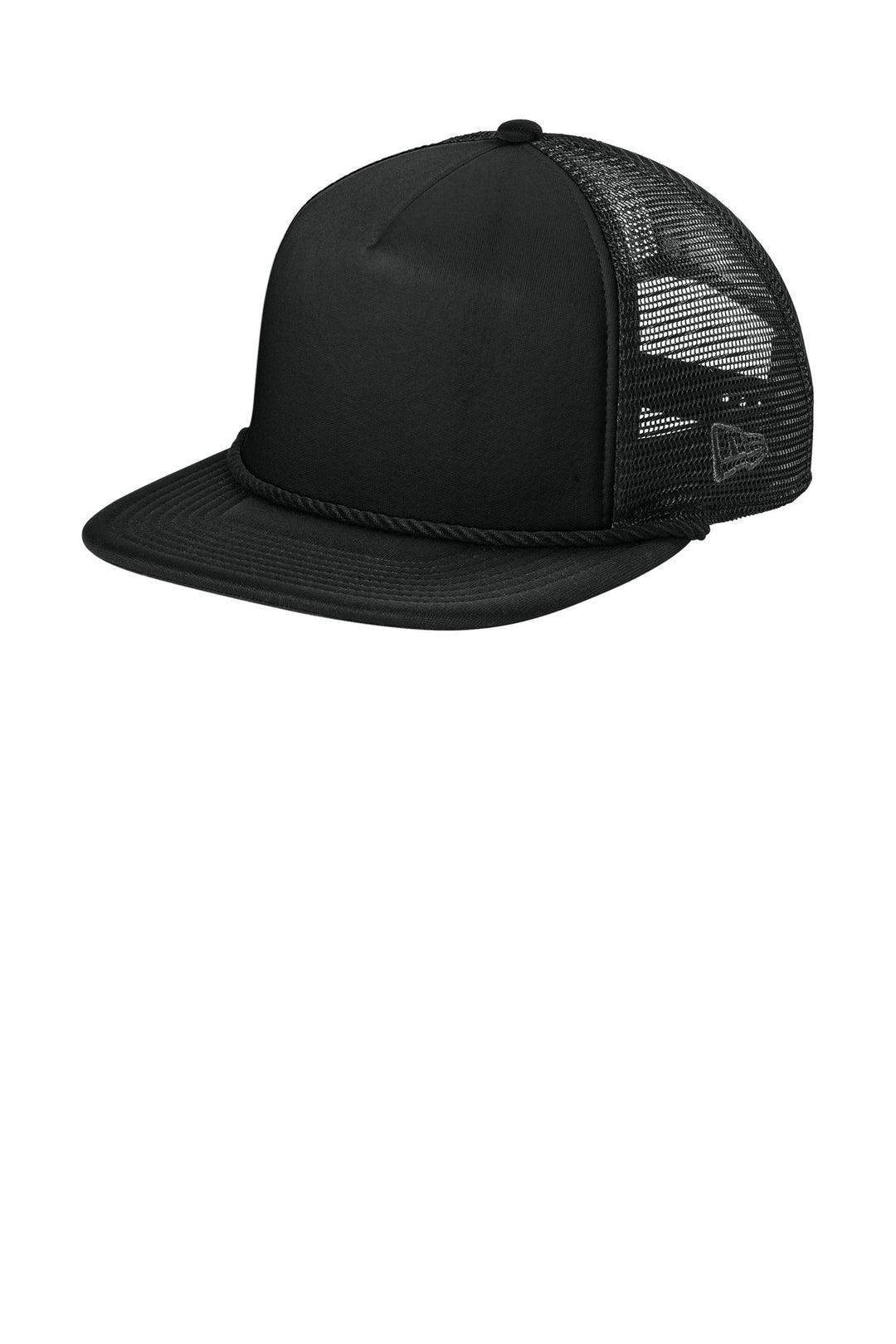 New Era Foam Rope Trucker Cap NE410 — Black — front