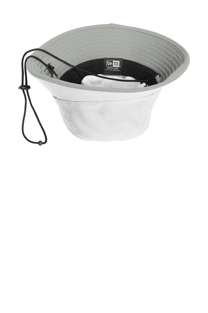 New Era  Hex Era Bucket Hat NE800 — White/ Rainstorm Grey — front