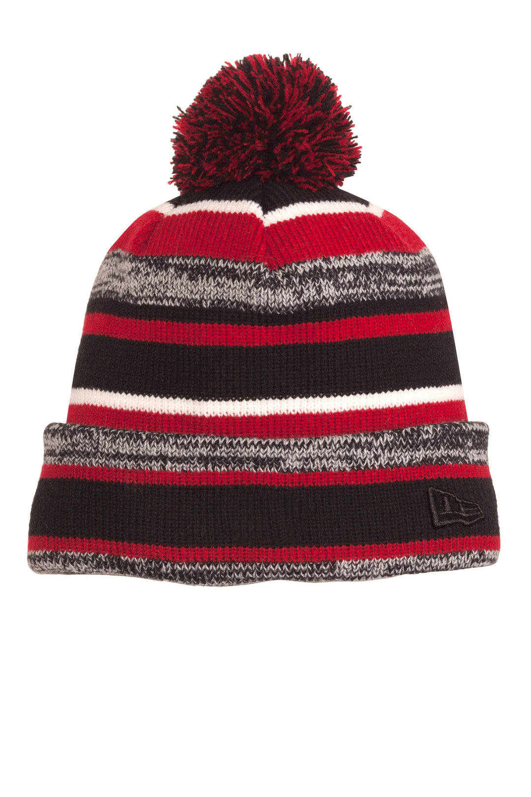 New Era Sideline Beanie. NE902 — Black/ Scarlet — front