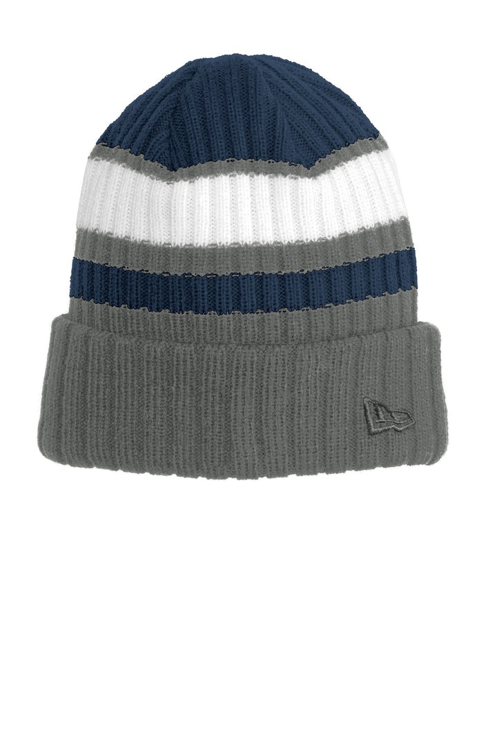 New Era Ribbed Tailgate Beanie. NE903 — Navy/ Graphite — front