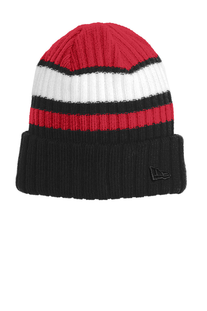 New Era Ribbed Tailgate Beanie. NE903 — Red/ Black — front