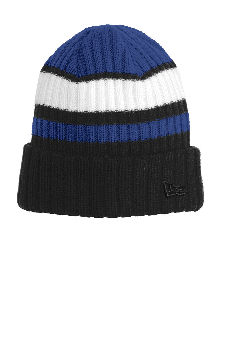 New Era Ribbed Tailgate Beanie. NE903 — Royal/ Black — front