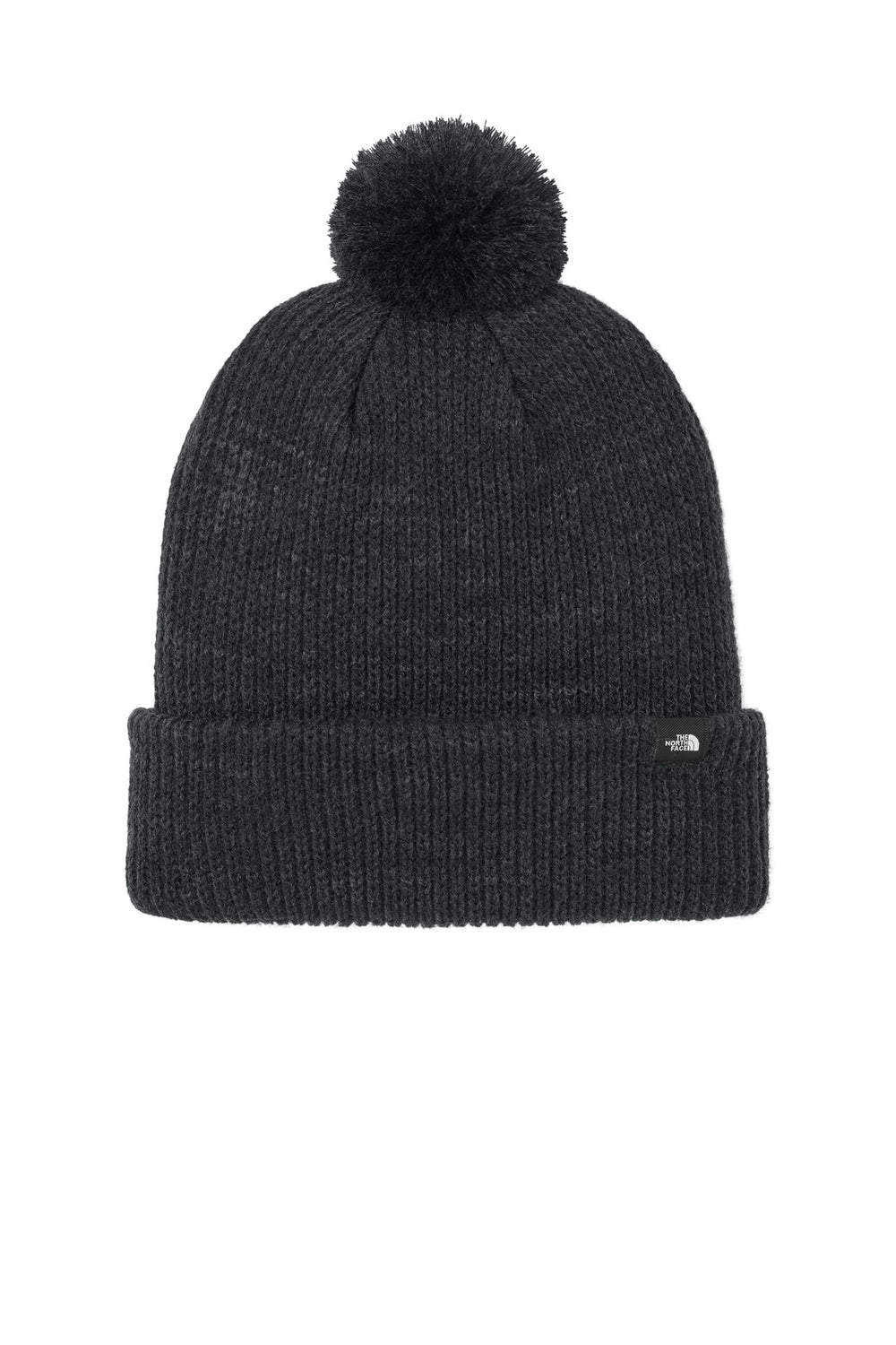 The North Face Pom Beanie NF0A7RGI — TNF Black Heather — front