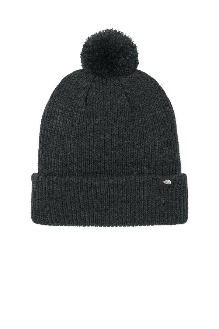 The North Face Pom Beanie NF0A7RGI — TNF Black Heather — front