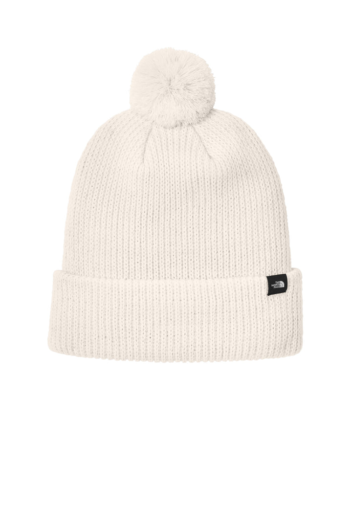 The North Face Pom Beanie NF0A7RGI — Vintage White — front