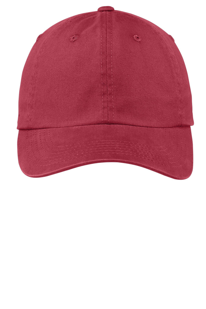 Port Authority Garment-Washed Cap.  PWU — Berry — front