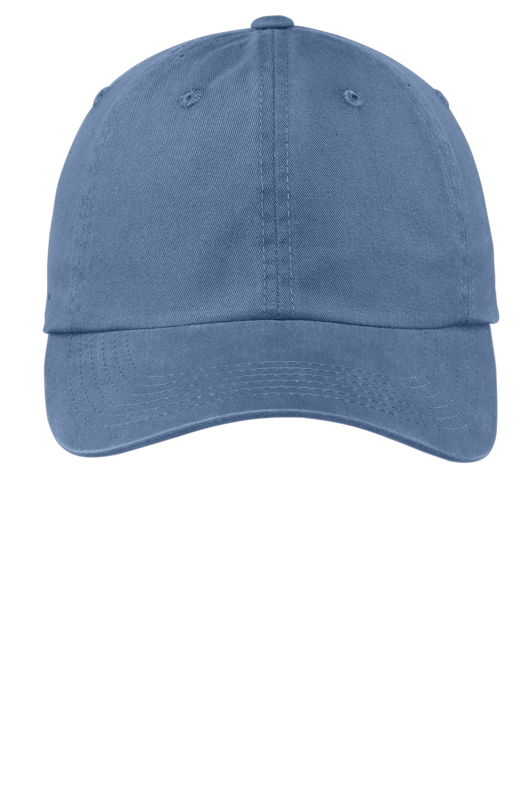 Port Authority Garment-Washed Cap.  PWU — Steel Blue — front