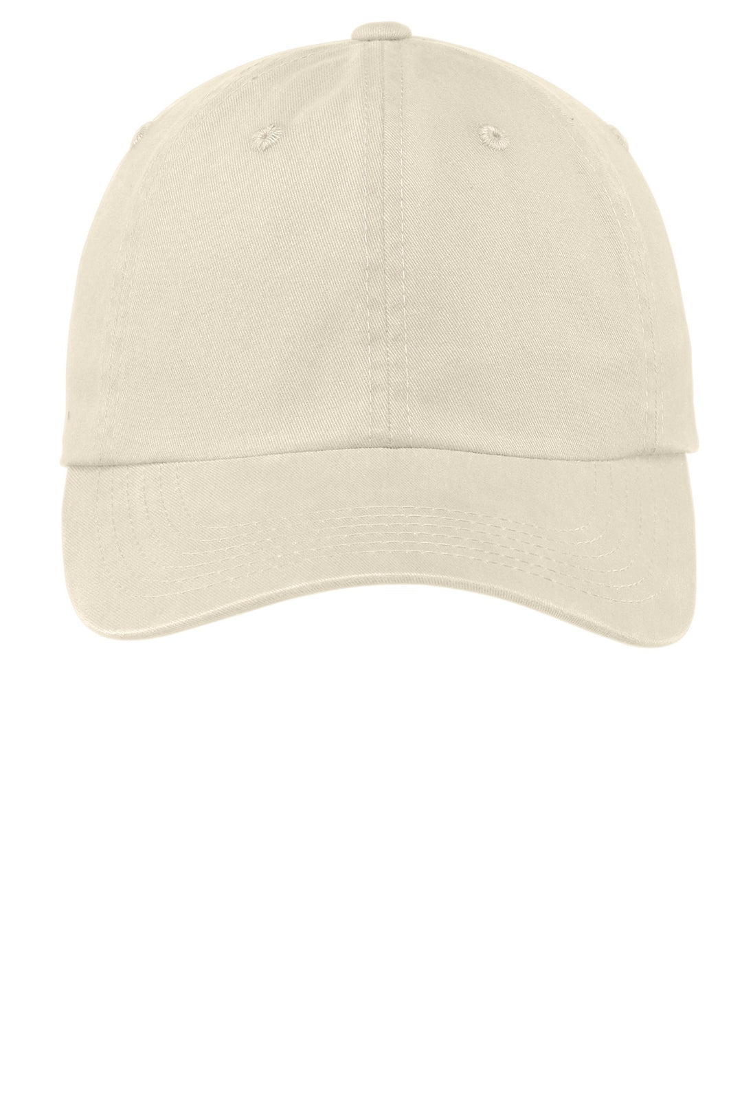 Port Authority Garment-Washed Cap.  PWU — Stone — front