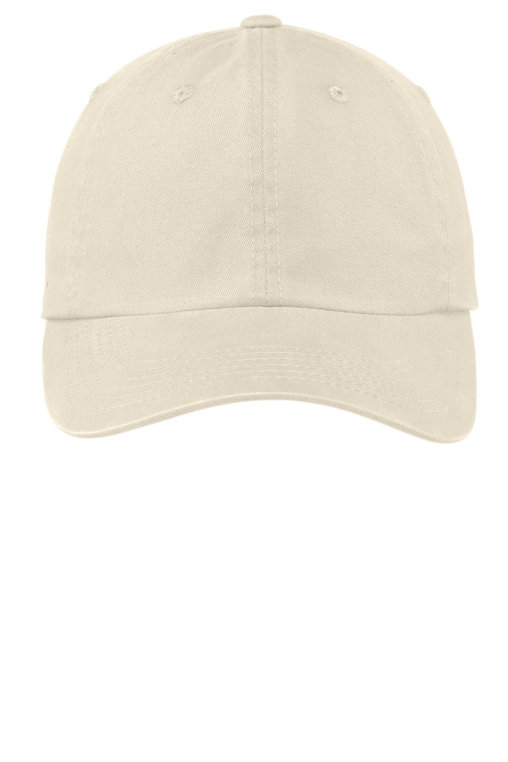 Port Authority Garment-Washed Cap.  PWU — Stone — front
