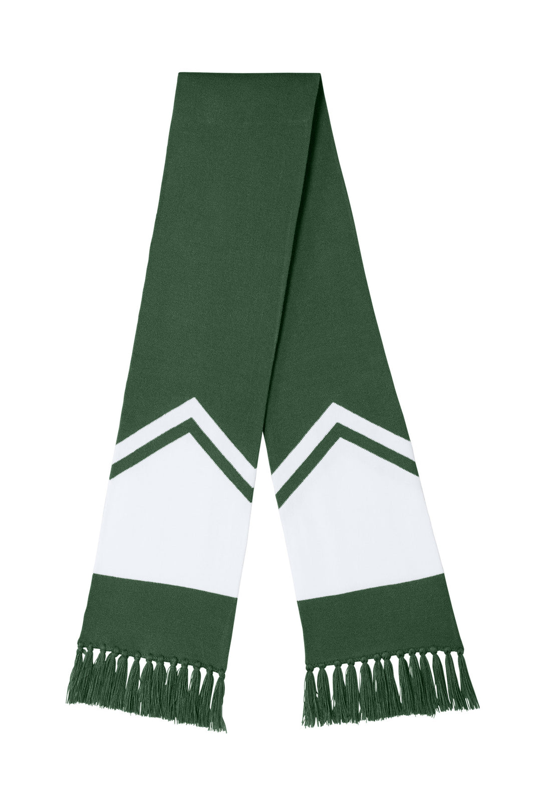 Sport-Tek Gameday Scarf STA06 — Forest Green/ White — front