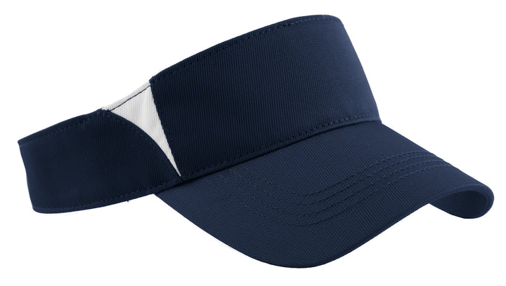 Sport-Tek Dry Zone Colorblock Visor.  STC13 — True Navy/ White — front
