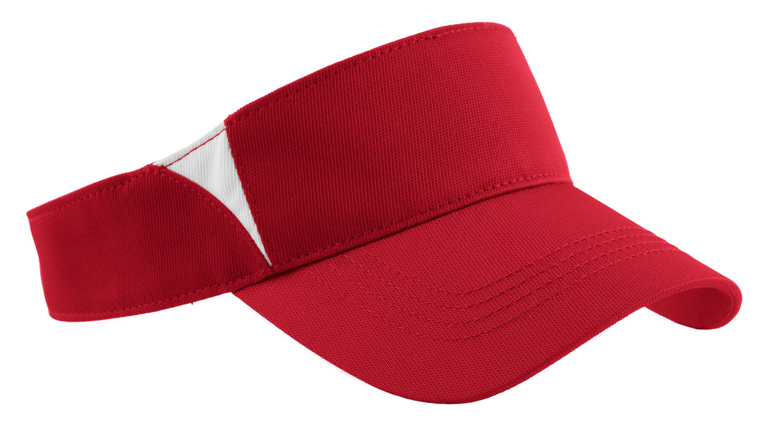 Sport-Tek Dry Zone Colorblock Visor.  STC13 — True Red/ White — front