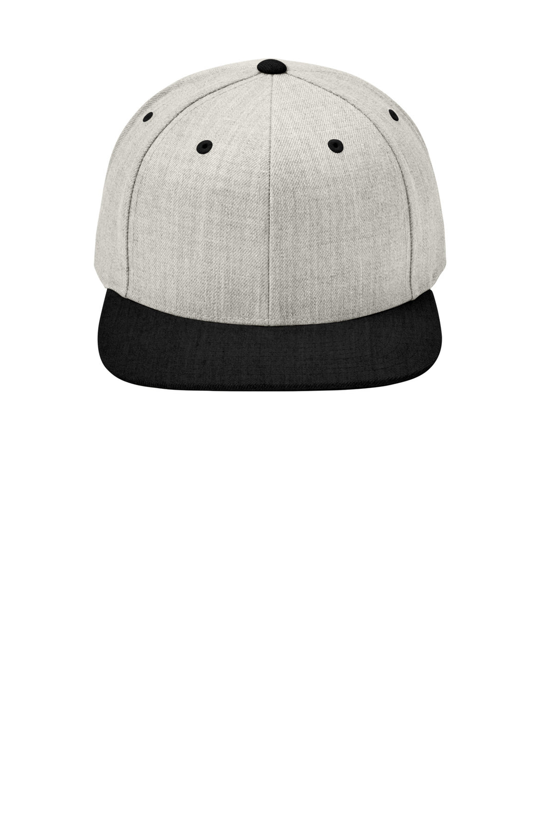 Sport-Tek YP Classics Flat Bill Snapback Cap. STC19 — Heather Grey/ Black — front