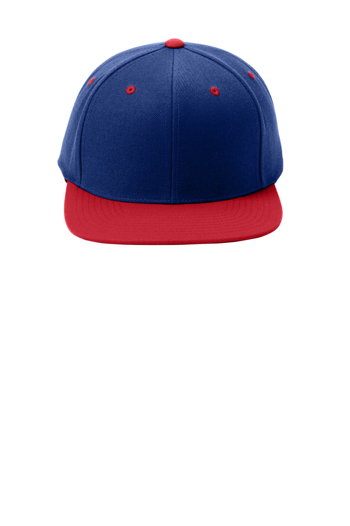 Sport-Tek YP Classics Flat Bill Snapback Cap. STC19 — True Royal/ True Red — front