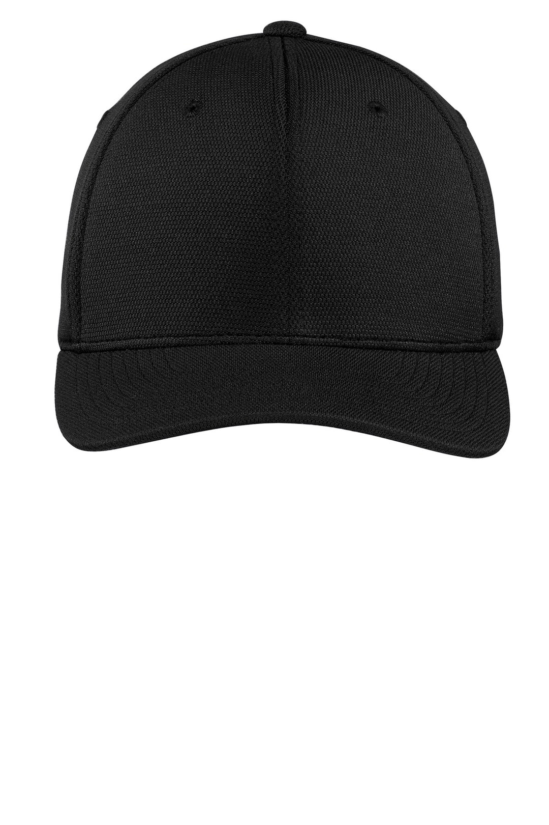 Sport-Tek Flexfit Cool &amp; Dry Poly Block Mesh Cap. STC22 — Black — front