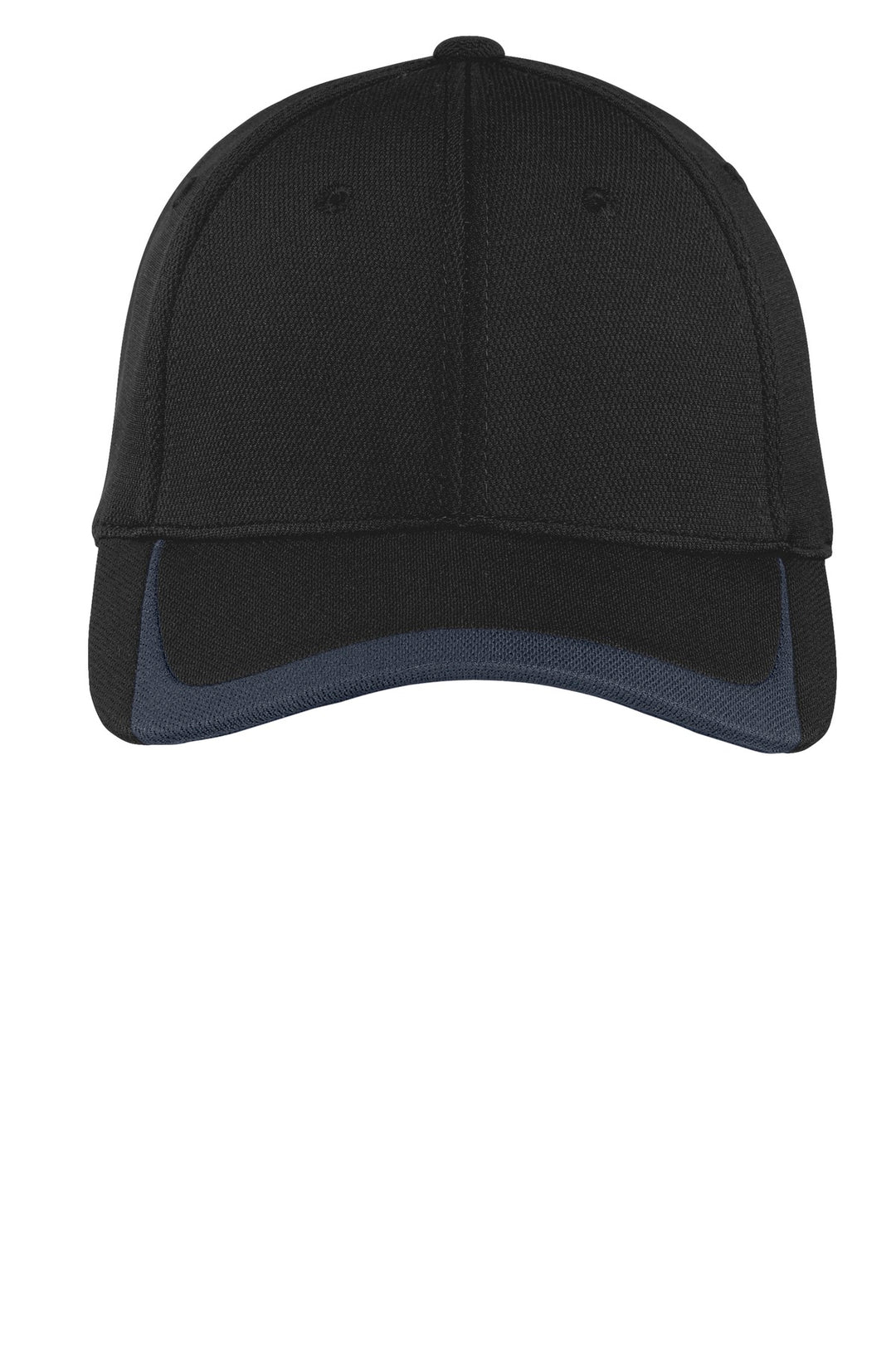 Sport-Tek Pique Colorblock Cap. STC24 — Black/ Graphite — front