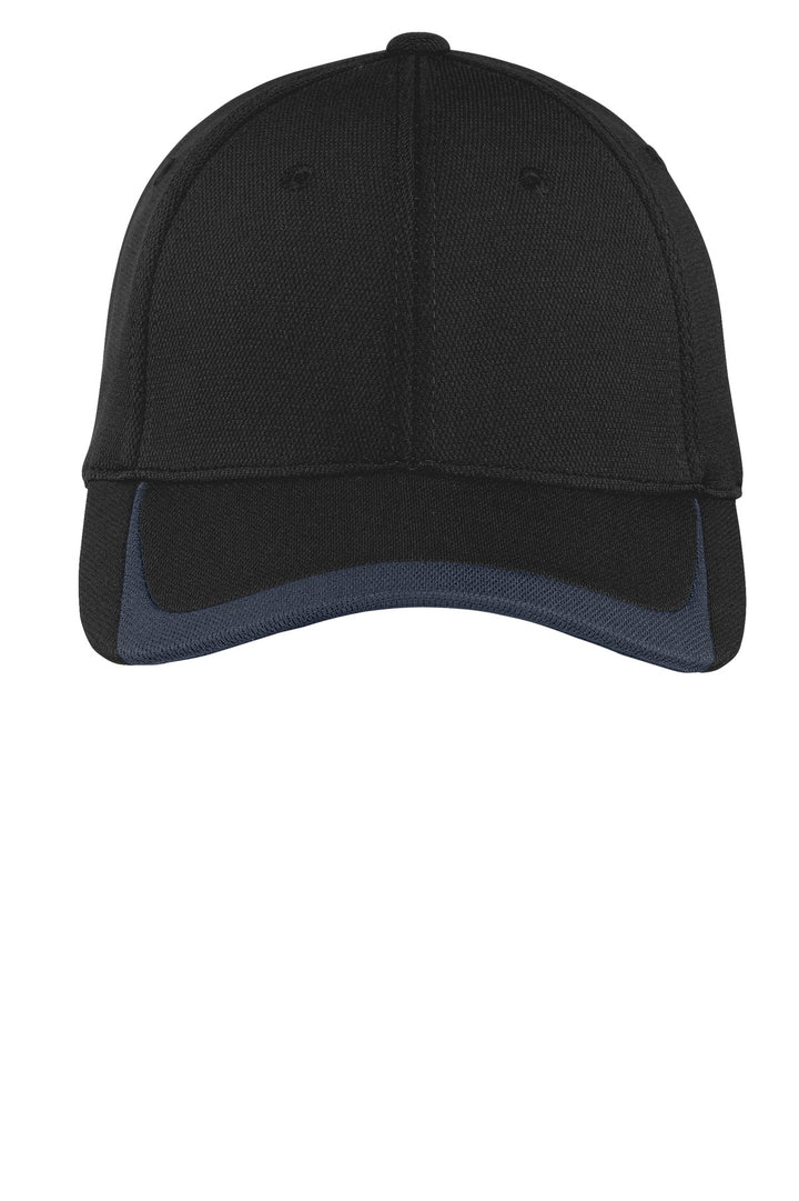 Sport-Tek Pique Colorblock Cap. STC24 — Black/ Graphite — front