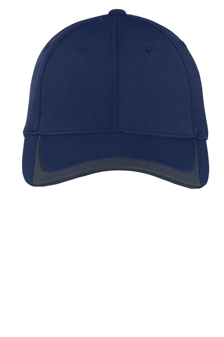 Sport-Tek Pique Colorblock Cap. STC24 — True Navy/ Graphite — front
