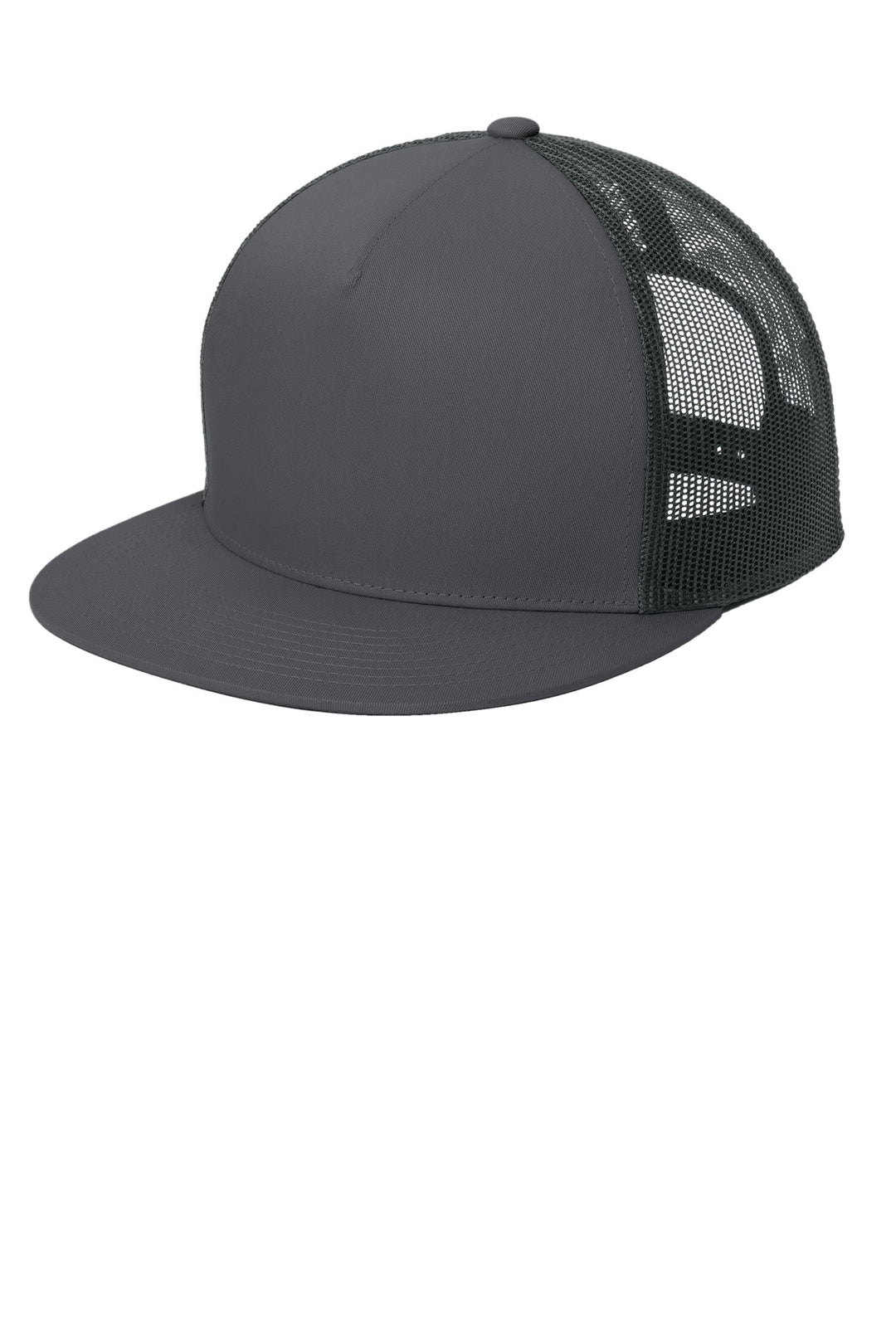 Sport-Tek YP Classics  5-Panel Classic Trucker Mesh Back Cap. STC38 — Graphite/ Graphite — front