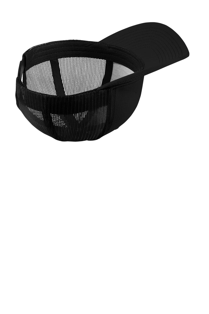 Sport-Tek YP Classics Retro Trucker Cap. STC39 — Black/ Black — front