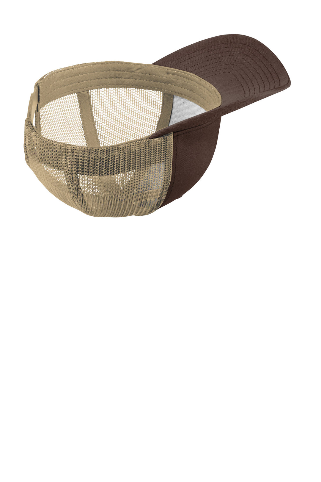 Sport-Tek YP Classics Retro Trucker Cap. STC39 — Chocolate Brown/ Khaki — front