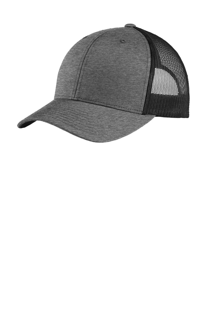 Sport-Tek YP Classics Retro Trucker Cap. STC39 — Heather Grey/ Black — front