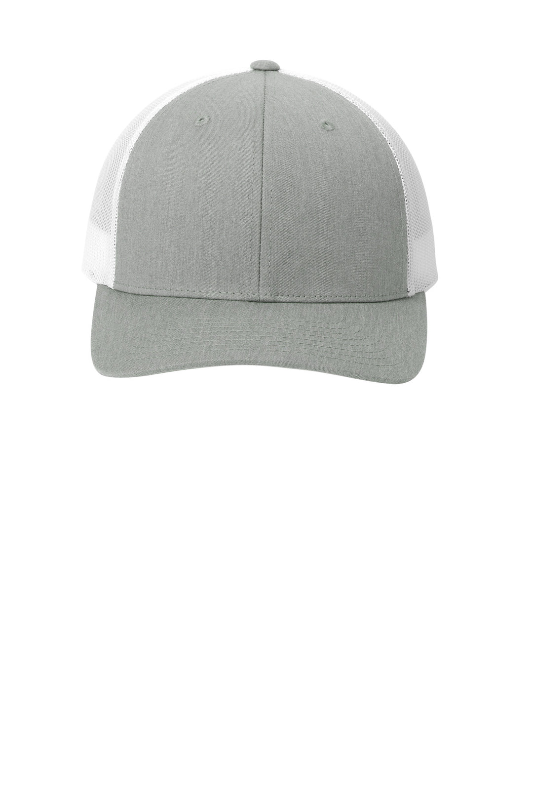 Sport-Tek YP Classics Retro Trucker Cap. STC39 — Heather Grey/ White — front