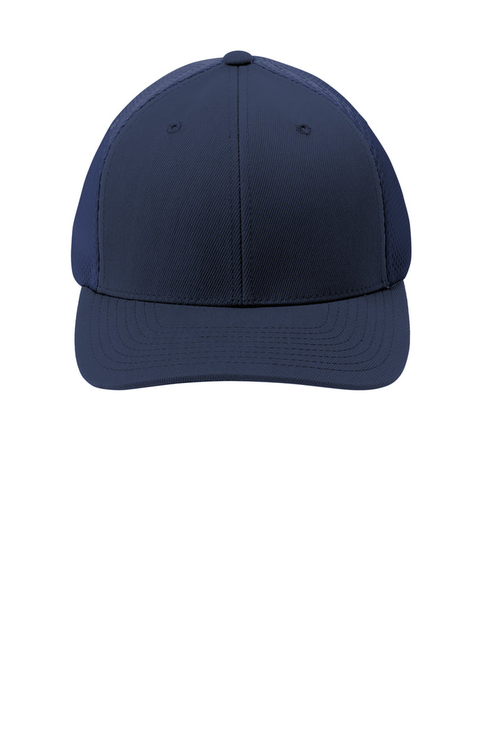 Sport-Tek  Flexfit  Air Mesh Back Cap. STC40 — True Navy/ True Navy — front
