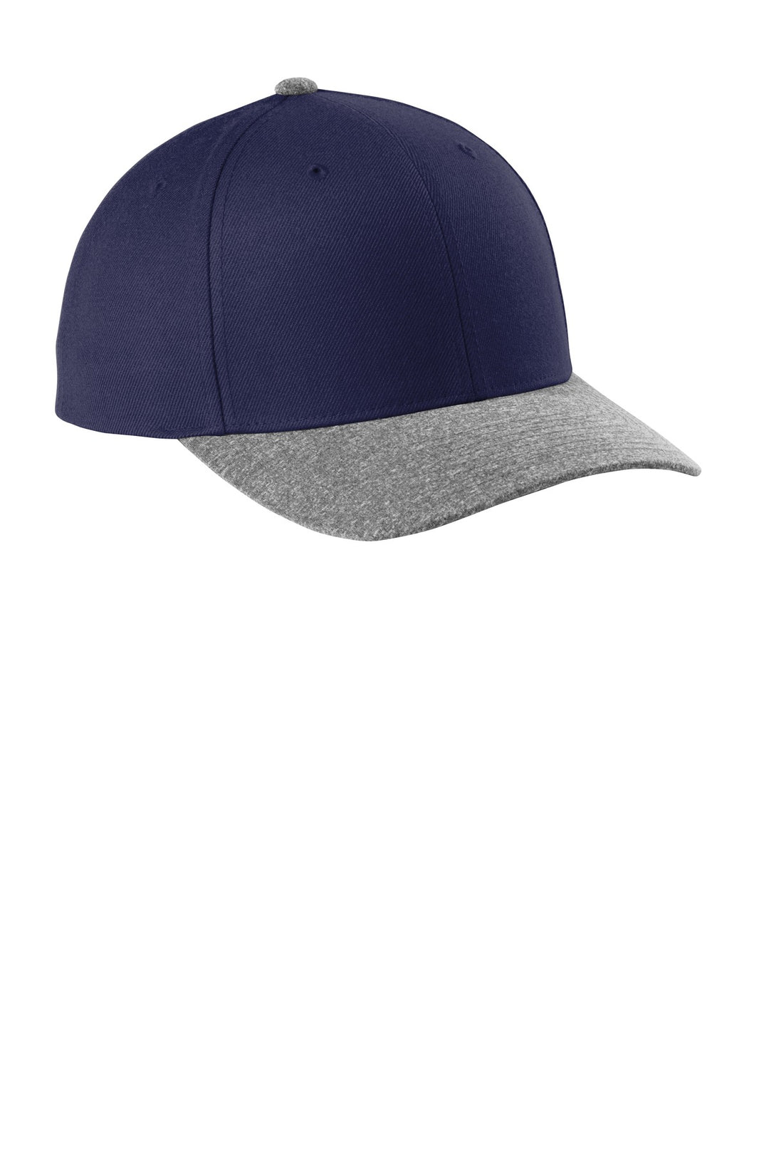 Sport-Tek  YP Classics  Curve Bill Snapback Cap. STC43 — True Navy/ Grey Heather — front