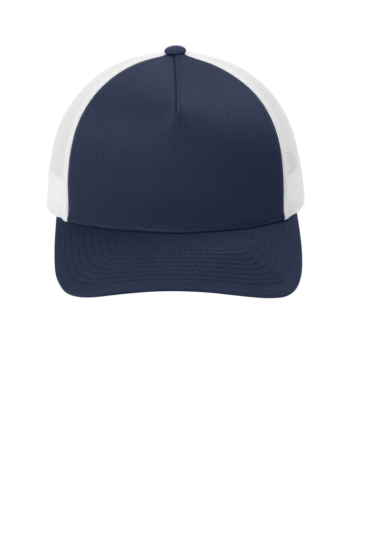 Sport-Tek YP Classics Retro Trucker 5-Panel Cap STC54 — True Navy/ White — front