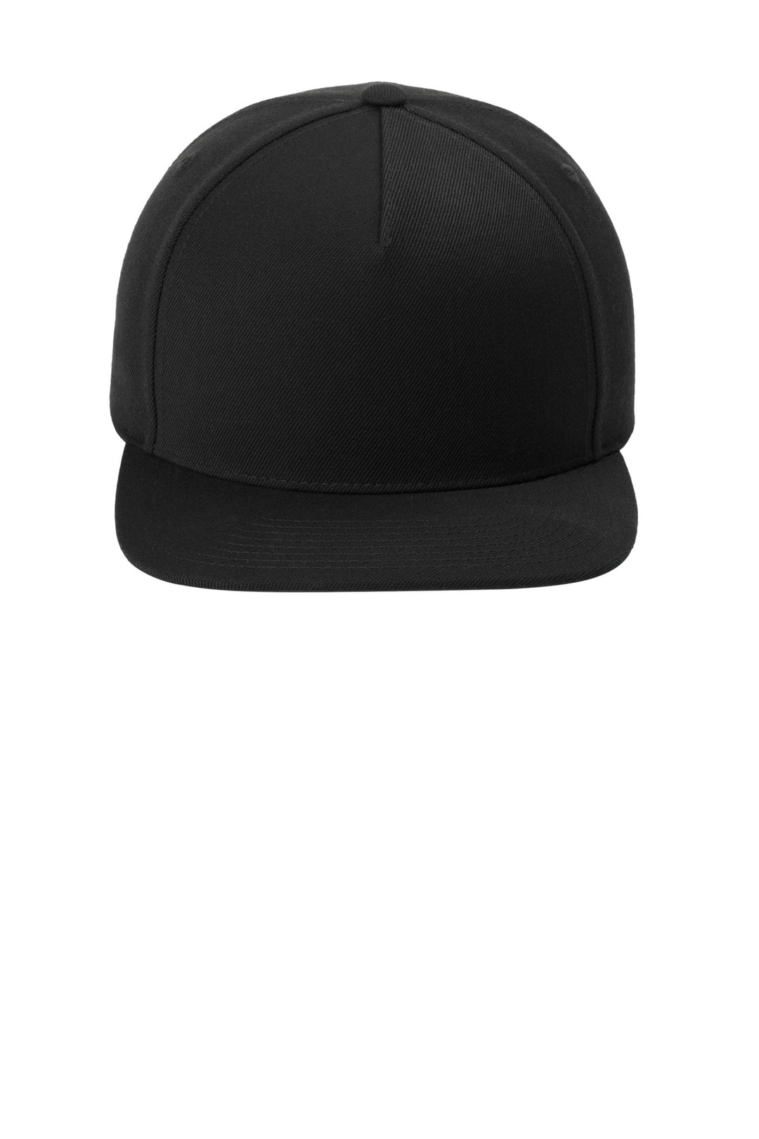 Sport-Tek YP Classics Premium 5-Panel Snapback Cap STC55 — Black — front
