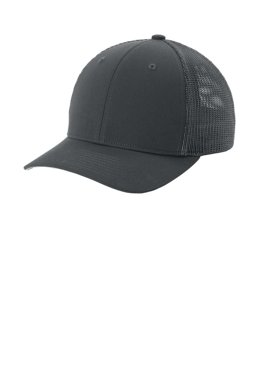 Sport-Tek Stretch-Tek Mesh Back Cap STC60 — Iron Grey/ Iron Grey — front