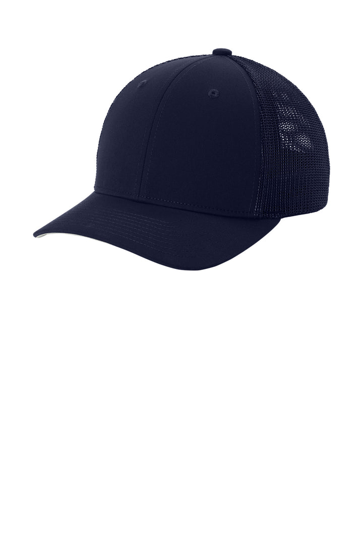 Sport-Tek Stretch-Tek Mesh Back Cap STC60 — True Navy/ True Navy — front