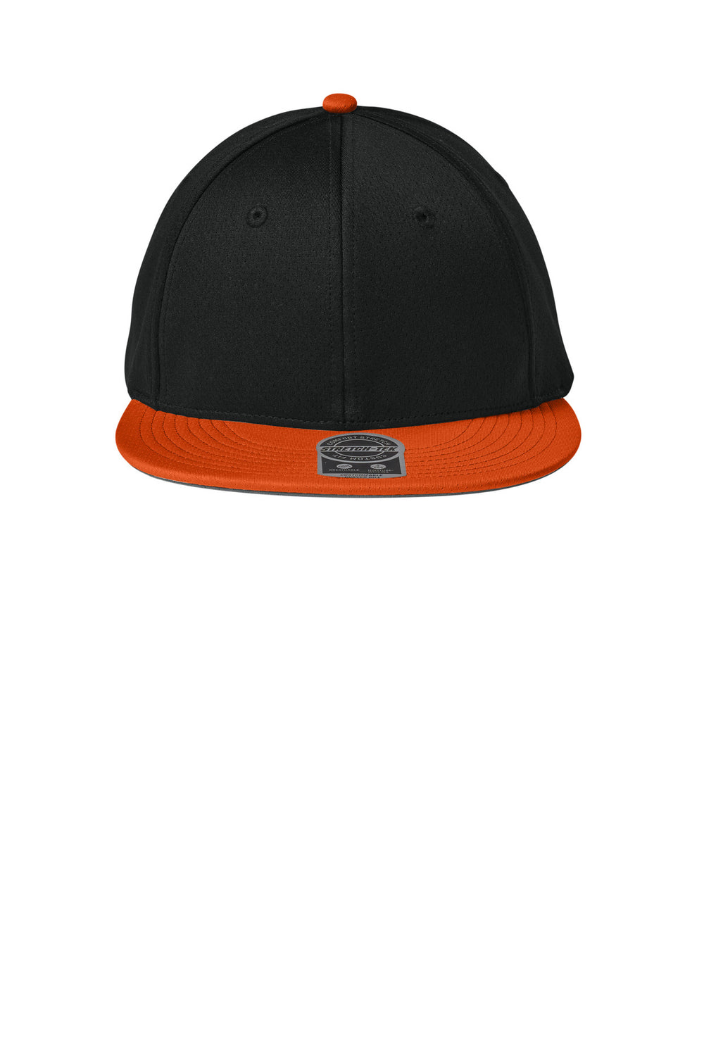 Sport-Tek Impact Mesh Stretch-Tek Cap STC70 — Black/ Deep Orange/ Black — front