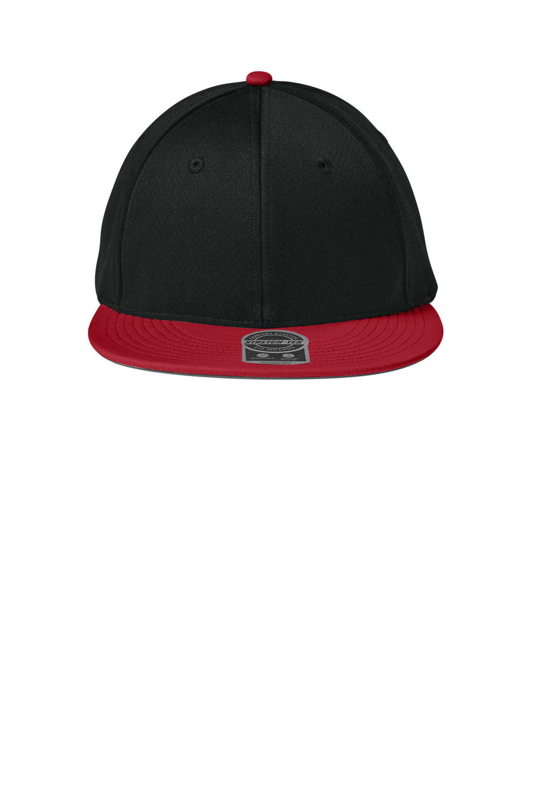 Sport-Tek Impact Mesh Stretch-Tek Cap STC70 — Black/ Deep Red/ Black — front