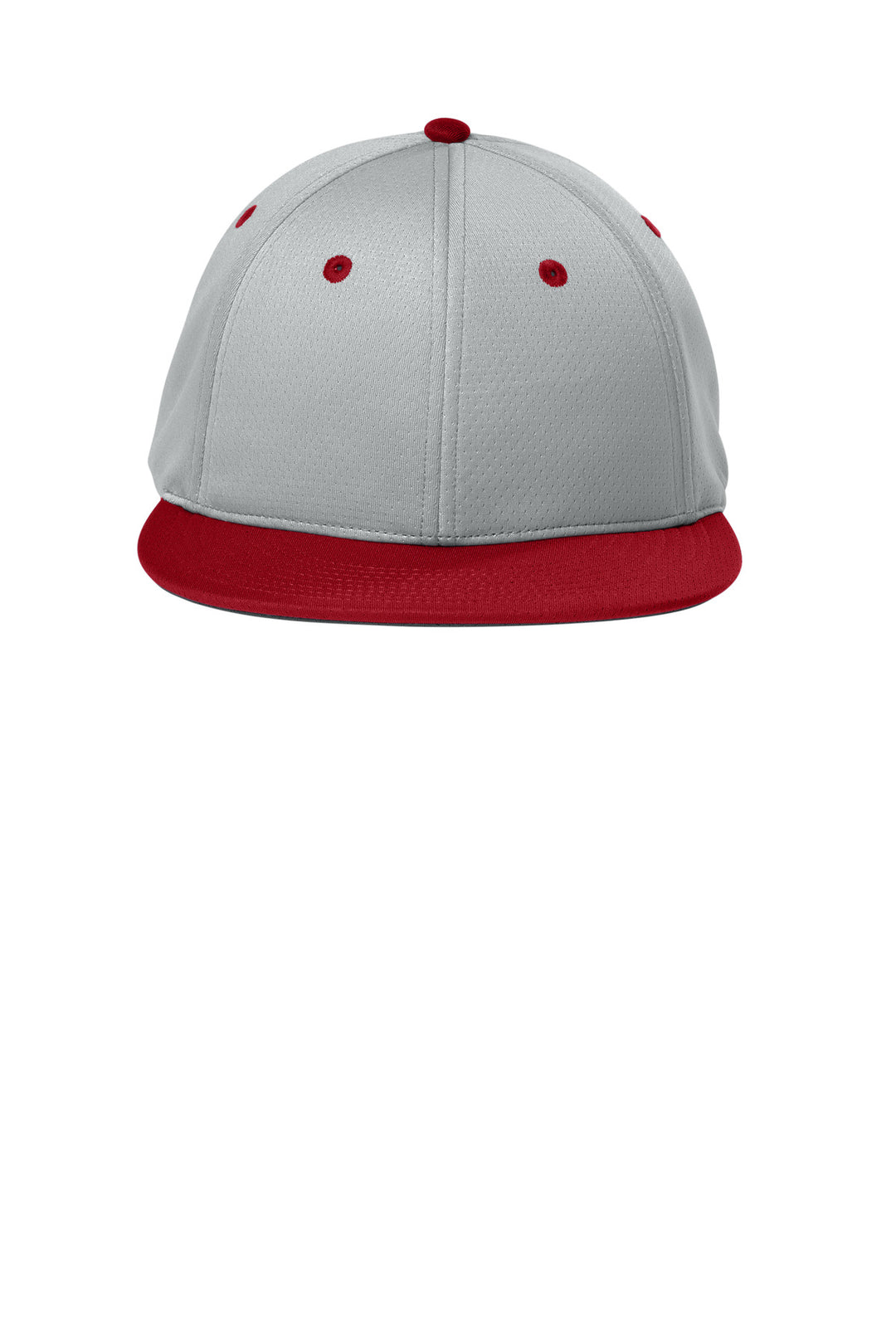 Sport-Tek Impact Mesh Stretch-Tek Cap STC70 — Silver/ Deep Red/ Silver — front