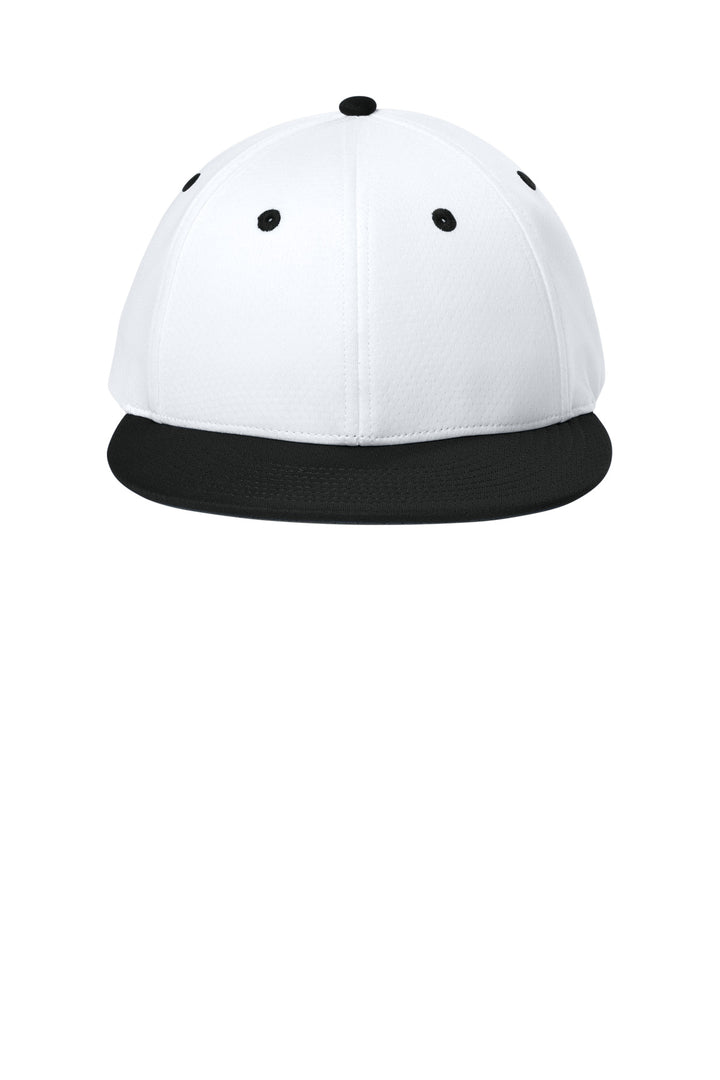 Sport-Tek Impact Mesh Stretch-Tek Cap STC70 — White/ Black/ White — front