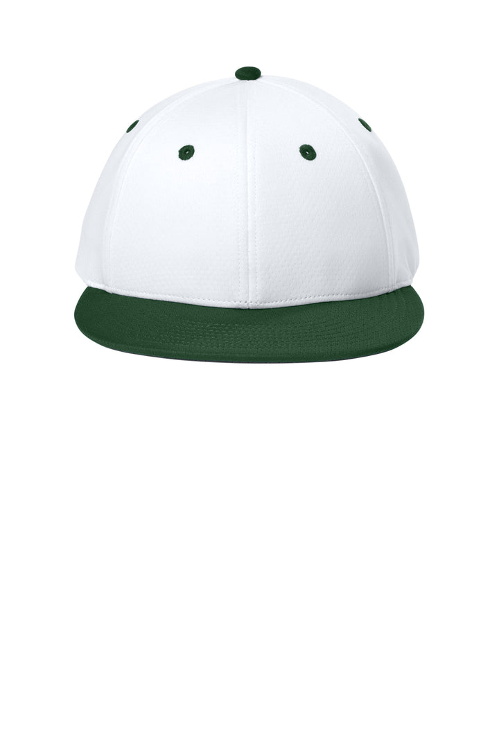 Sport-Tek Impact Mesh Stretch-Tek Cap STC70 — White/ Forest Green/ White — front