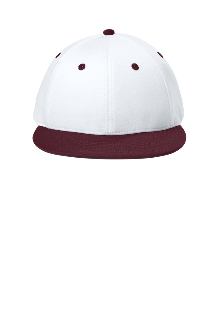 Sport-Tek Impact Mesh Stretch-Tek Cap STC70 — White/ Maroon/ White — front