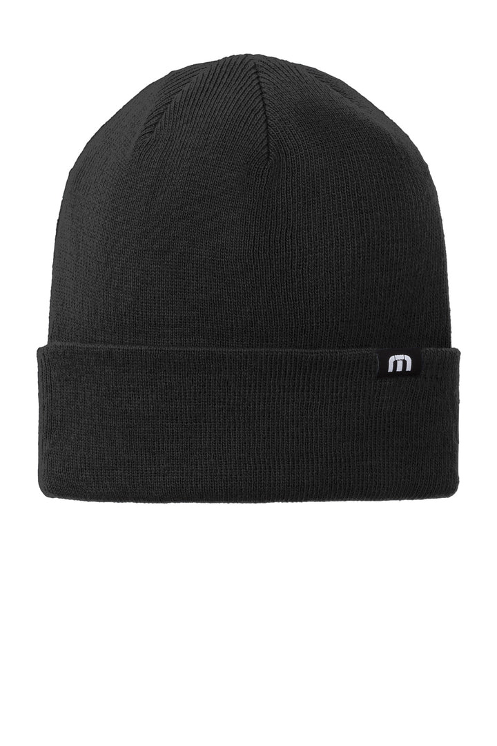 TravisMathew Solid Cuffed Beanie TM1MY394 — Black — front