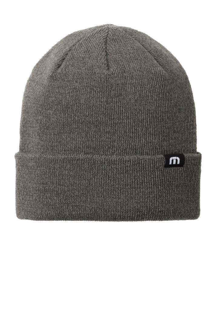TravisMathew Solid Cuffed Beanie TM1MY394 — Dark Grey Heather — front