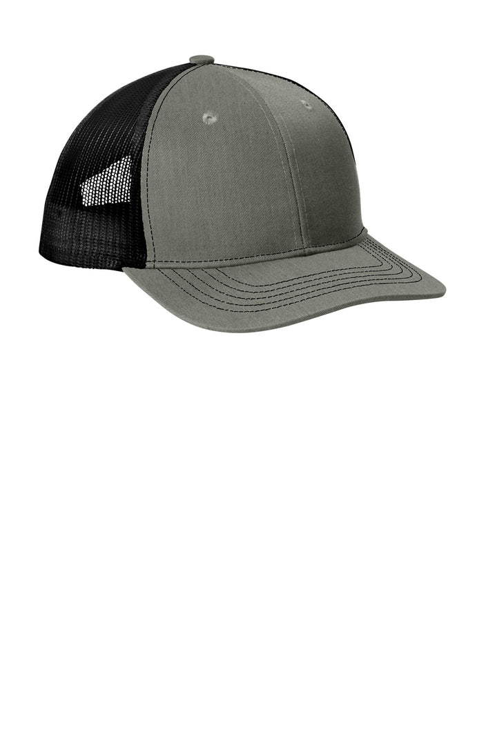 Port Authority Youth Snapback Trucker Cap YC402 — Heather Grey/ Black — front